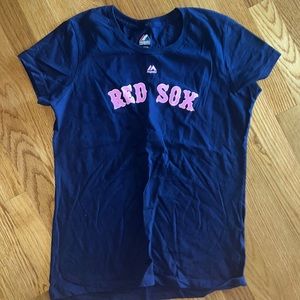 Red Sox Mom T-Shirt Navy & Pink